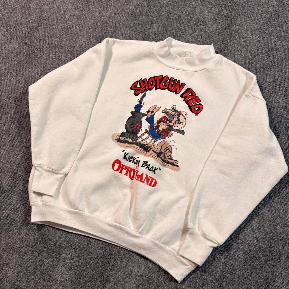 Vintage 1988 Shotgun Red Kickin Back At Opryland Sweatshirt